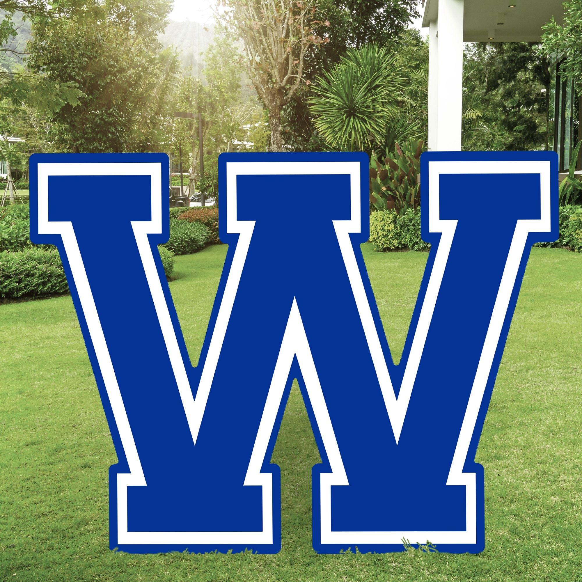 Royal Blue Collegiate Letter (W) Corrugated Plastic Yard Sign, 30in ...